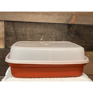TUPPERWARE Vintage Large Marinator w/ Lid Paprika 1294-3  EUC
